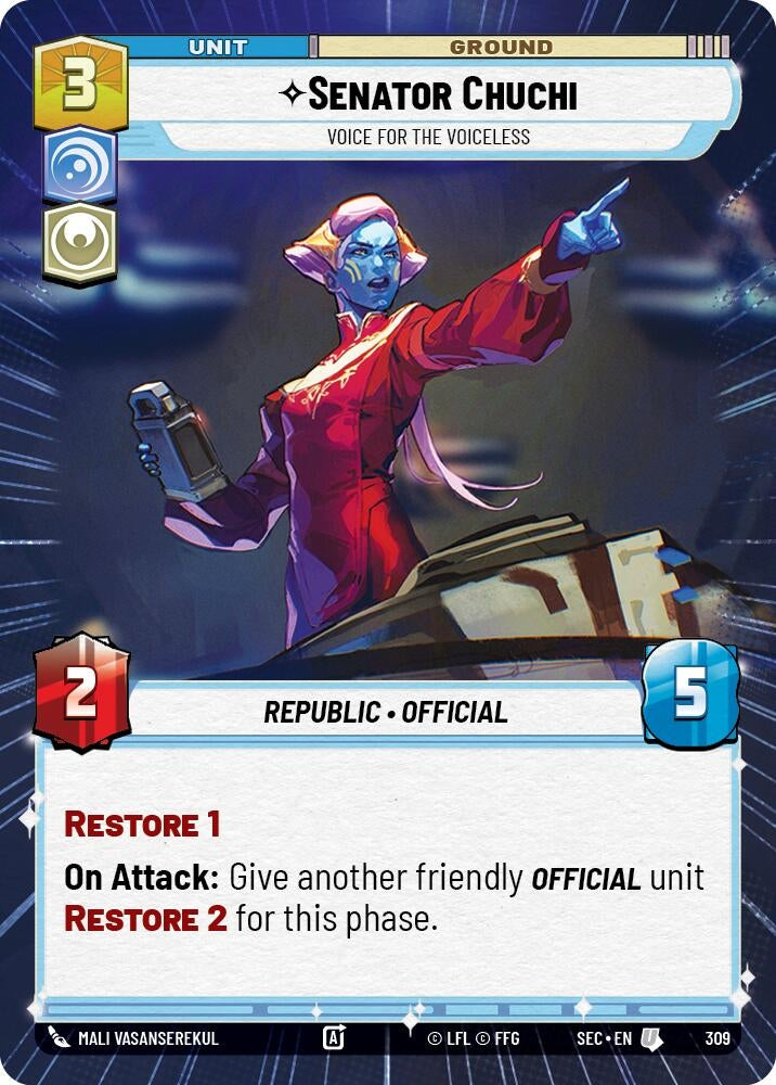 Image for Senator Chuchi - Voice for the Voiceless (Hyperspace) (309) (Secrets of Power) - Star Wars: Unlimited