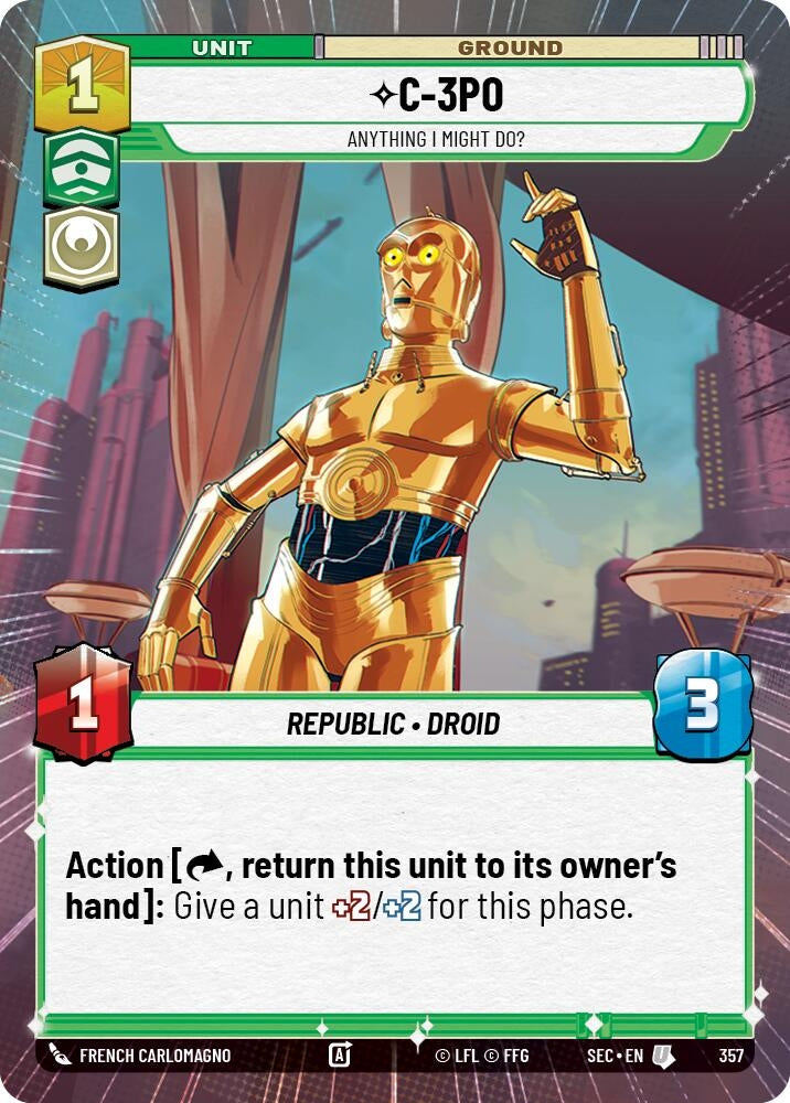 Image for C-3PO - Anything I Might Do? (Hyperspace) (357) (Secrets of Power) - Star Wars: Unlimited