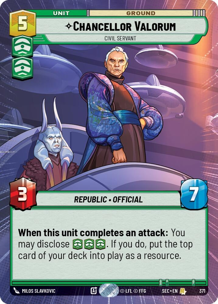 Image for Chancellor Valorum - Civil Servant (Hyperspace) (371) (Secrets of Power) - Star Wars: Unlimited