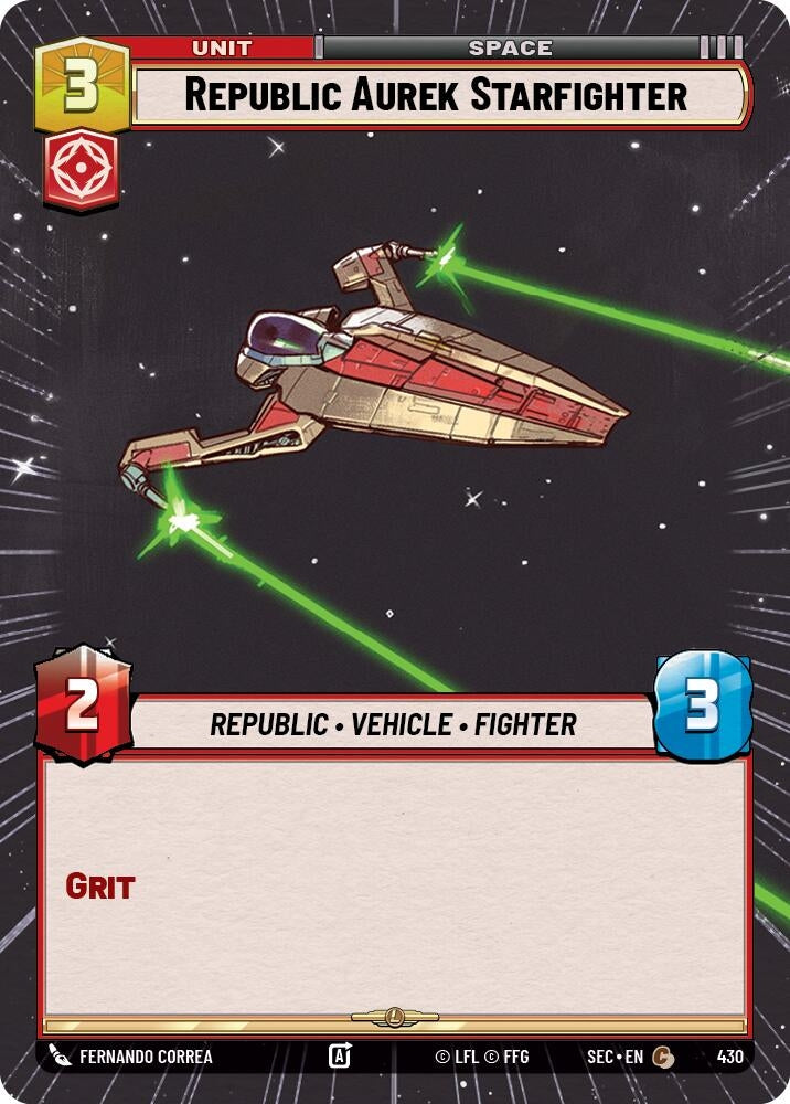 Image for Republic Aurek Starfighter (Hyperspace) (430) (Secrets of Power) - Star Wars: Unlimited