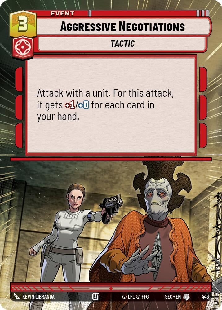 Image for Aggressive Negotiations (Hyperspace) (443) (Secrets of Power) - Star Wars: Unlimited