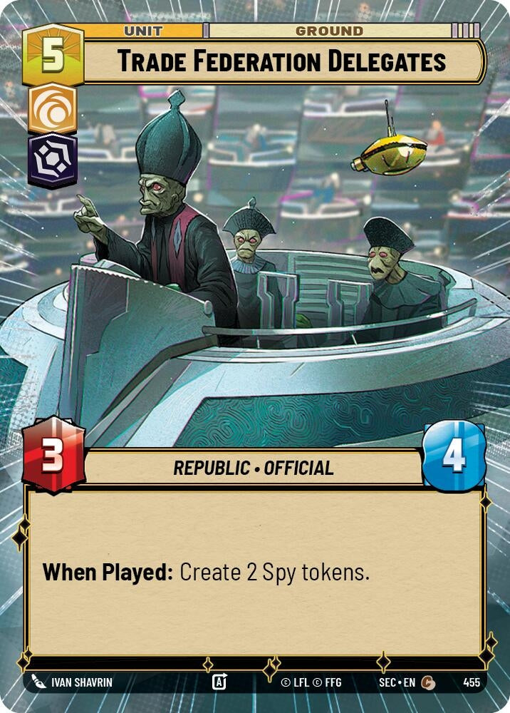 Image for Trade Federation Delegates (Hyperspace) (455) (Secrets of Power) - Star Wars: Unlimited