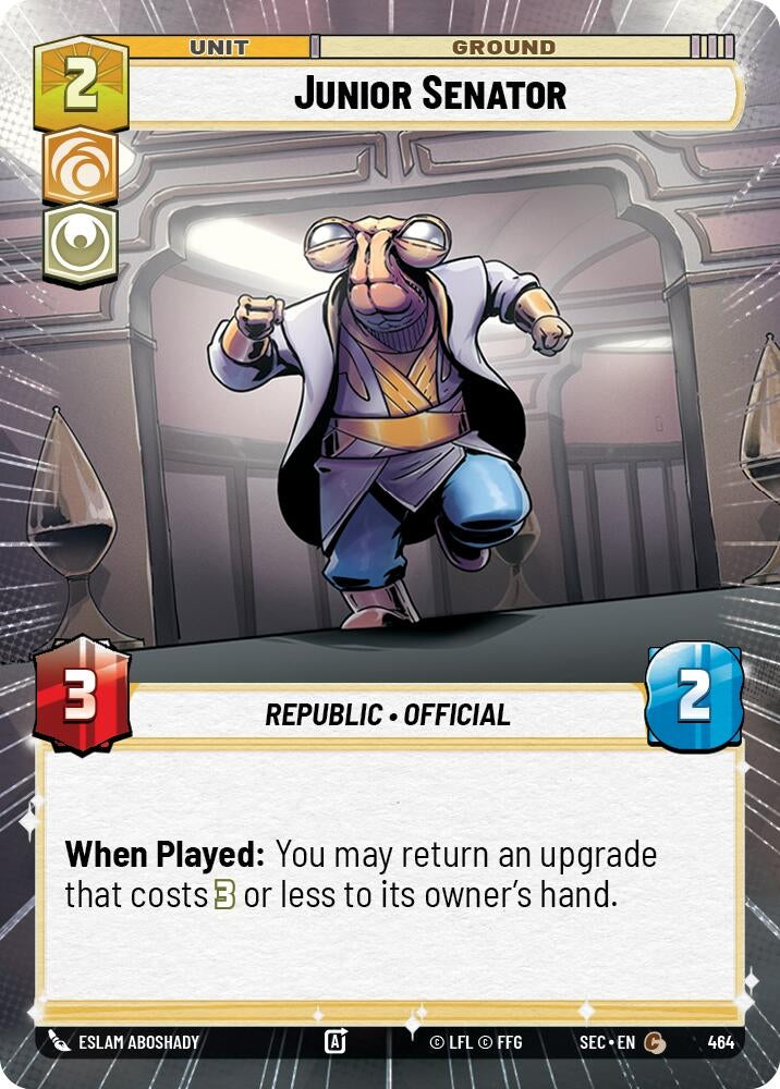 Image for Junior Senator (Hyperspace) (464) (Secrets of Power) - Star Wars: Unlimited