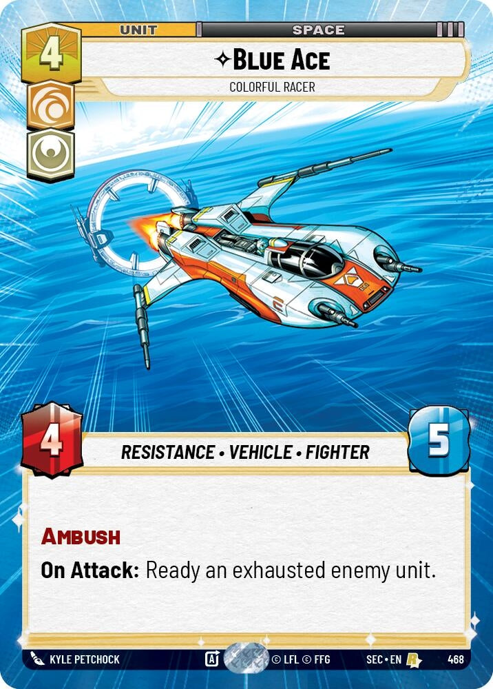 Image for Blue Ace - Colorful Racer (Hyperspace) (468) (Secrets of Power) - Star Wars: Unlimited