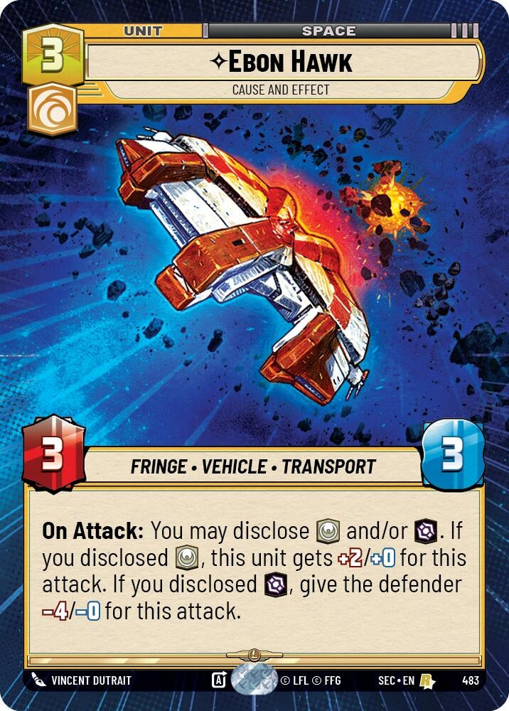 Image for Ebon Hawk - Cause and Effect (Hyperspace) (483) (Secrets of Power) - Star Wars: Unlimited