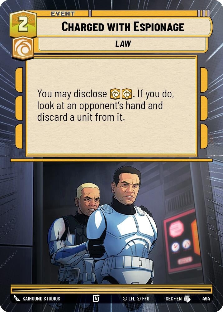 Image for Charged with Espionage (Hyperspace) (494) (Secrets of Power) - Star Wars: Unlimited