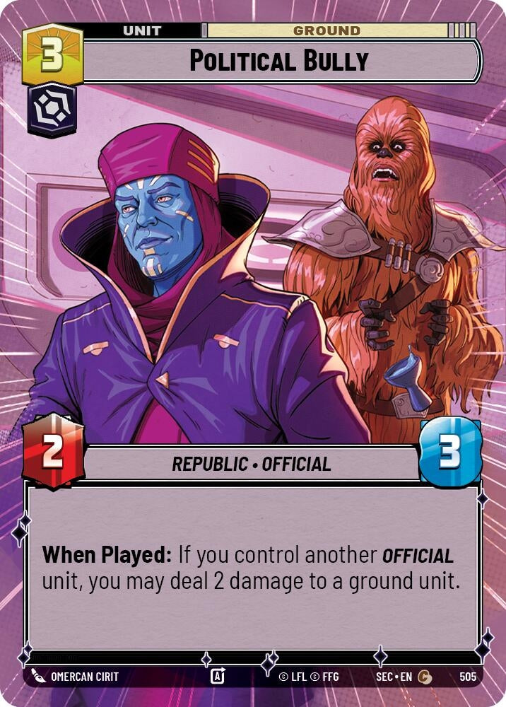 Image for Political Bully (Hyperspace) (505) (Secrets of Power) - Star Wars: Unlimited