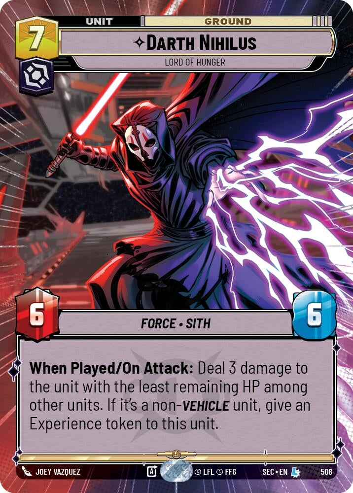 Image for Darth Nihilus - Lord of Hunger (Hyperspace) (508) (Secrets of Power) - Star Wars: Unlimited