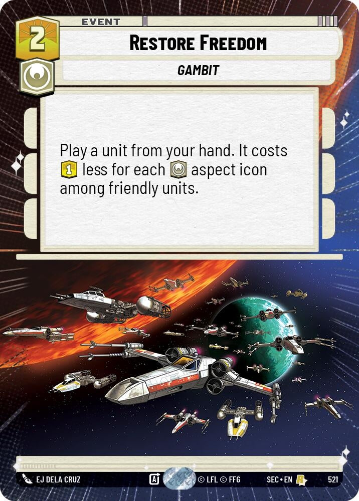 Image for Restore Freedom (Hyperspace) (521) (Secrets of Power) - Star Wars: Unlimited