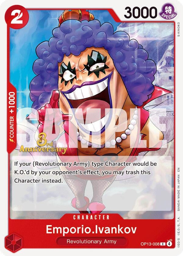 Image for Emporio.Ivankov (OP13-008) (Carrying On His Will: 3rd Anniversary Tournament Cards) - One Piece Card Game