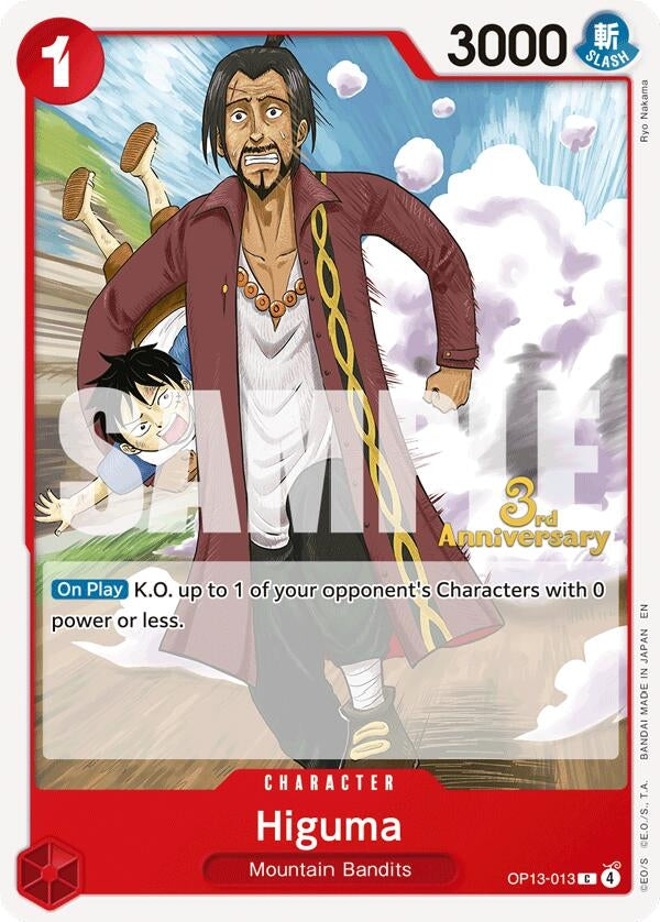 Image for Higuma (OP13-013) (Carrying On His Will: 3rd Anniversary Tournament Cards) - One Piece Card Game