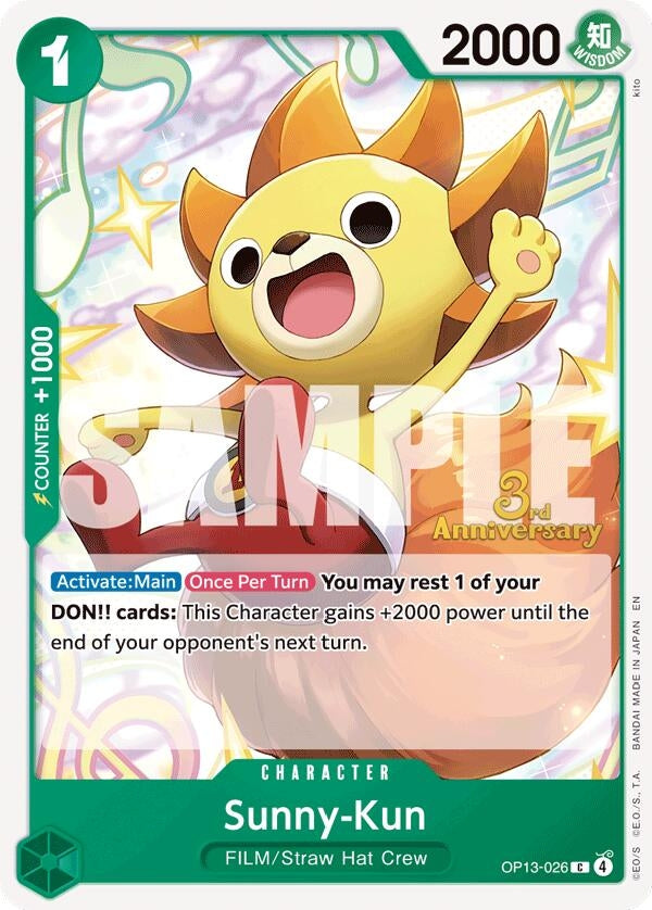 Image for Sunny-Kun (OP13-026) (Carrying On His Will: 3rd Anniversary Tournament Cards) - One Piece Card Game