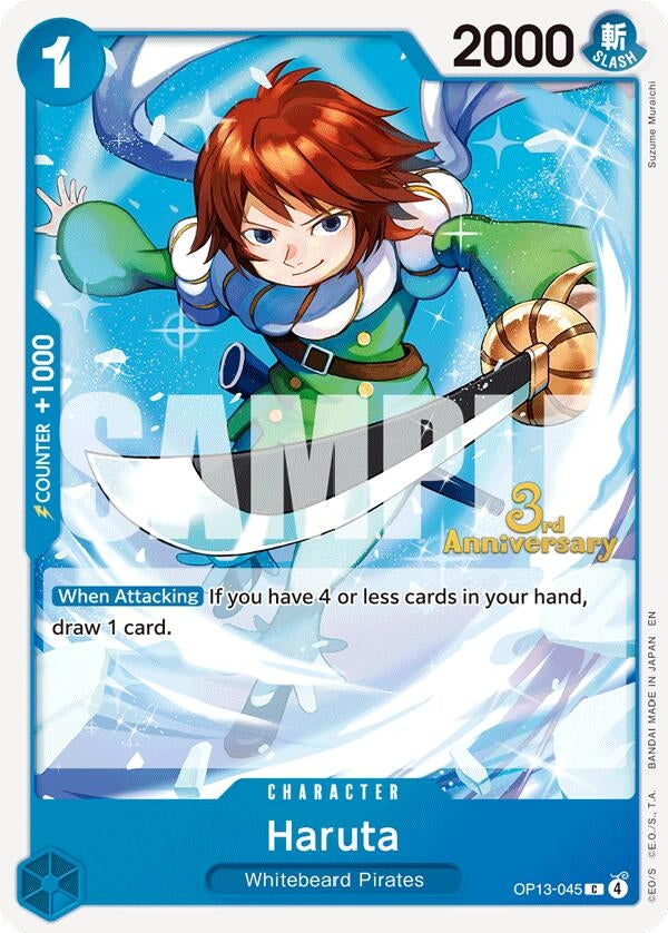 Image for Haruta (OP13-045) (Carrying On His Will: 3rd Anniversary Tournament Cards) - One Piece Card Game