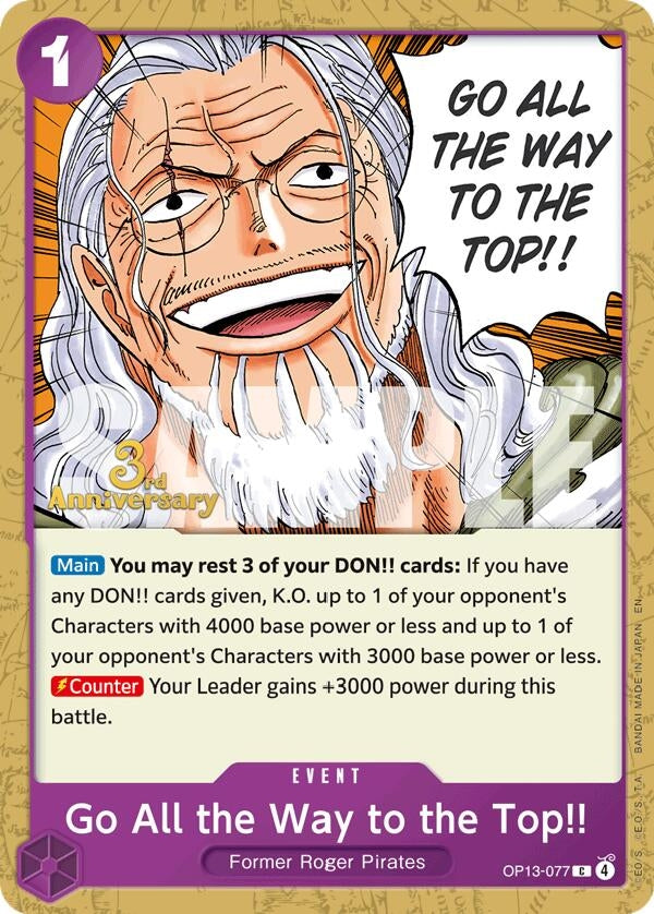 Image for Go All the Way to the Top!! (OP13-077) (Carrying On His Will: 3rd Anniversary Tournament Cards) - One Piece Card Game