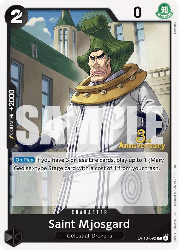 Image for Saint Mjosgard (OP13-092) (Carrying On His Will: 3rd Anniversary Tournament Cards) - One Piece Card Game