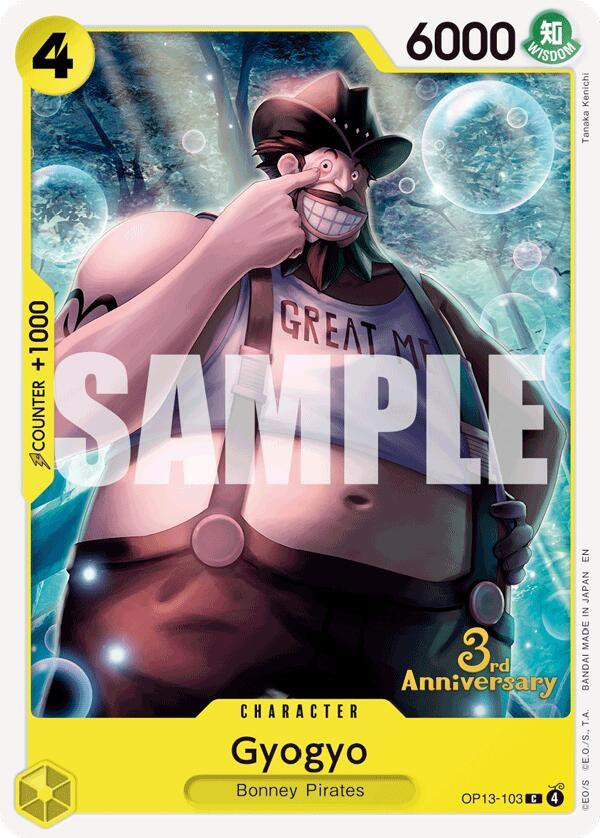 Image for Gyogyo (OP13-103) (Carrying On His Will: 3rd Anniversary Tournament Cards) - One Piece Card Game