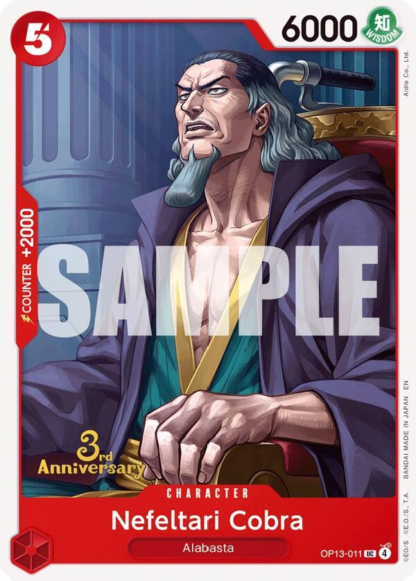 Image for Nefeltari Cobra (OP13-011) (Carrying On His Will: 3rd Anniversary Tournament Cards) - One Piece Card Game