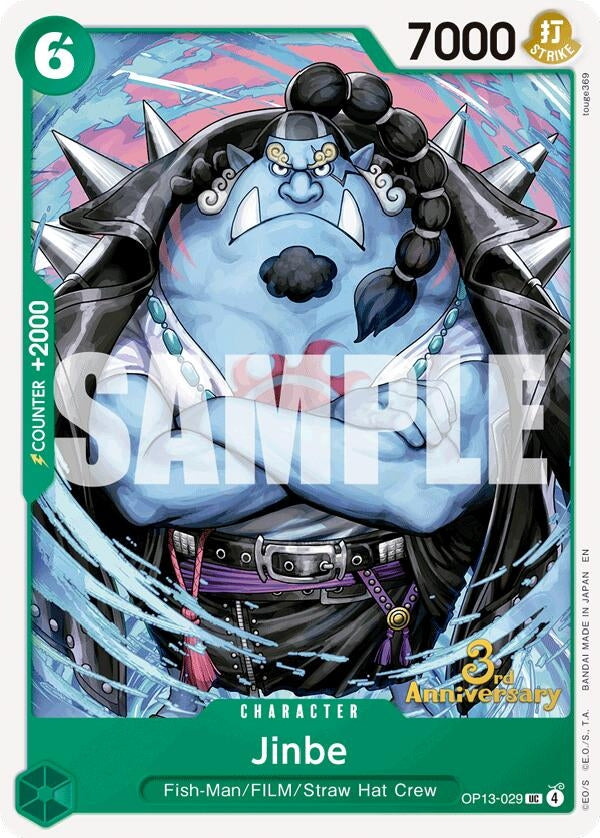 Image for Jinbe (OP13-029) (Carrying On His Will: 3rd Anniversary Tournament Cards) - One Piece Card Game
