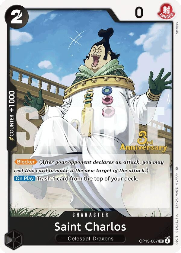 Image for Saint Charlos (OP13-087) (Carrying On His Will: 3rd Anniversary Tournament Cards) - One Piece Card Game