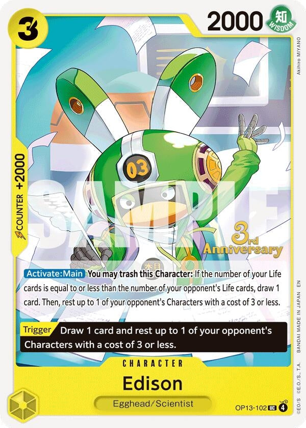 Image for Edison (OP13-102) (Carrying On His Will: 3rd Anniversary Tournament Cards) - One Piece Card Game