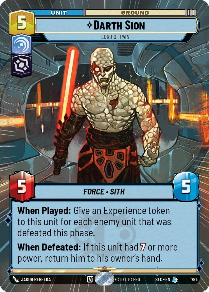 Image for Darth Sion - Lord of Pain (Hyperspace Foil) (791) (Secrets of Power) - Star Wars: Unlimited