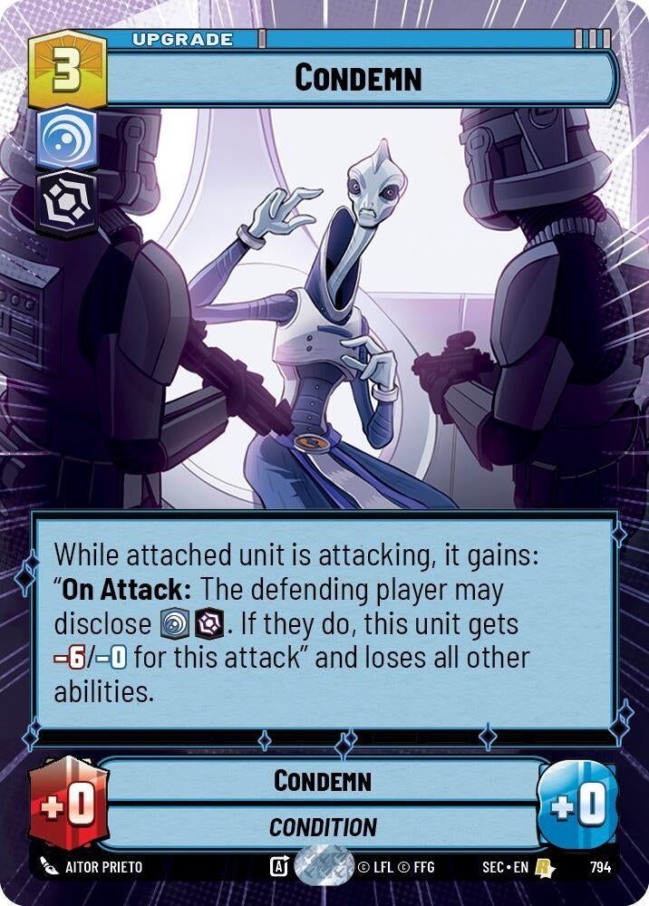 Image for Condemn (Hyperspace Foil) (794) (Secrets of Power) - Star Wars: Unlimited