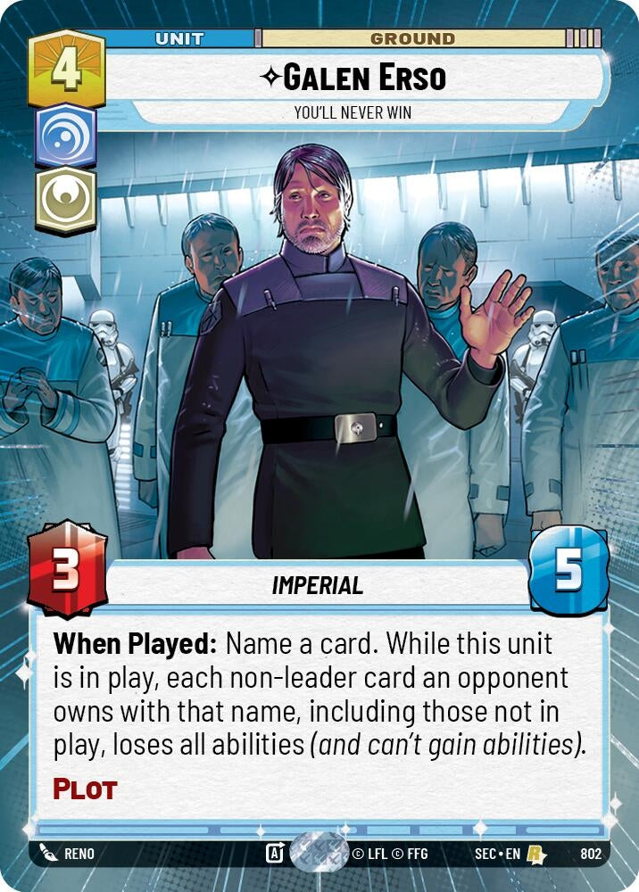 Image for Galen Erso - You'll Never Win (Hyperspace Foil) (802) (Secrets of Power) - Star Wars: Unlimited