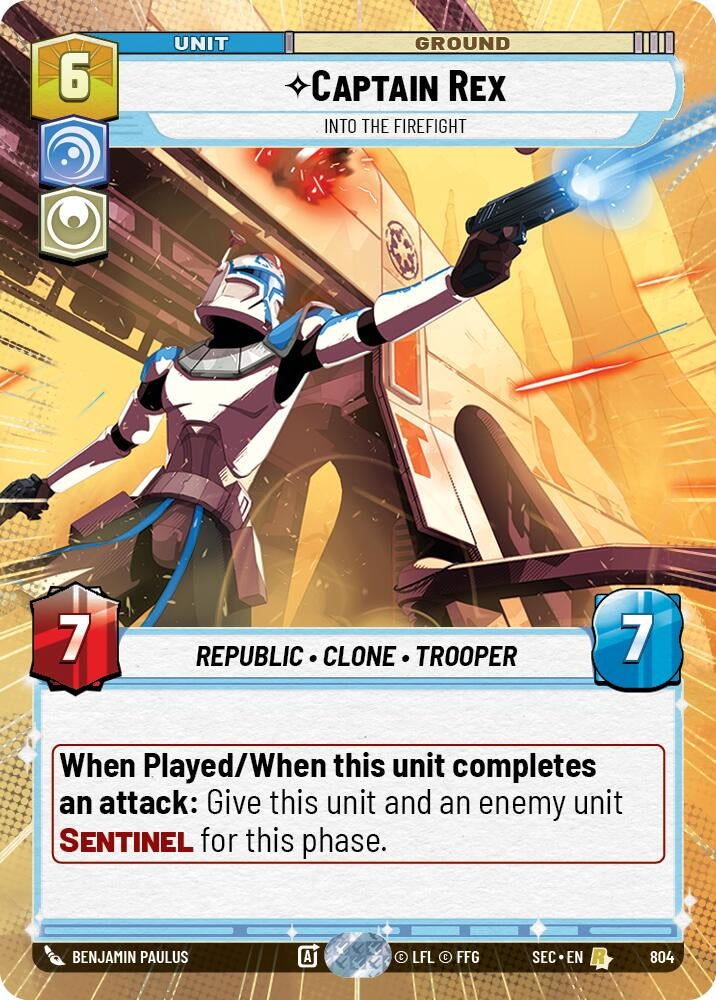 Image for Captain Rex - Into the Firefight (Hyperspace Foil) (804) (Secrets of Power) - Star Wars: Unlimited