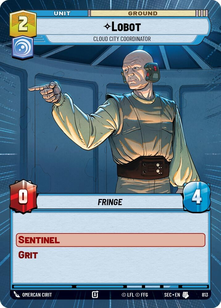 Image for Lobot - Cloud City Coordinator (Hyperspace Foil) (813) (Secrets of Power) - Star Wars: Unlimited