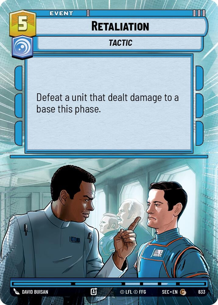 Image for Retaliation (Hyperspace Foil) (833) (Secrets of Power) - Star Wars: Unlimited