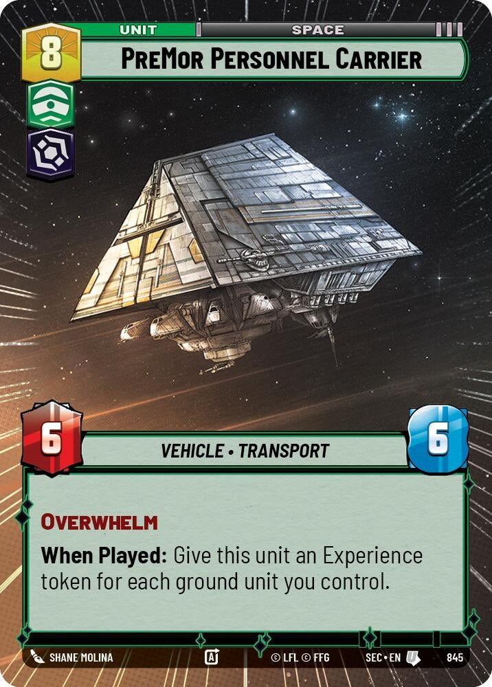 Image for PreMor Personnel Carrier (Hyperspace Foil) (845) (Secrets of Power) - Star Wars: Unlimited