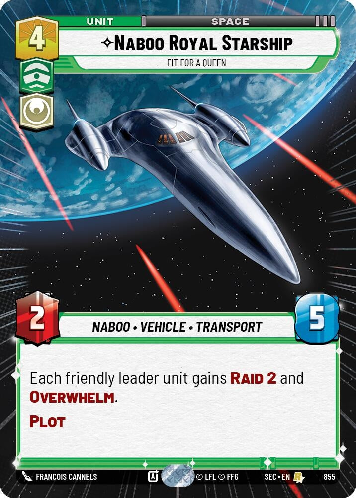 Image for Naboo Royal Starship - Fit For A Queen (Hyperspace Foil) (855) (Secrets of Power) - Star Wars: Unlimited