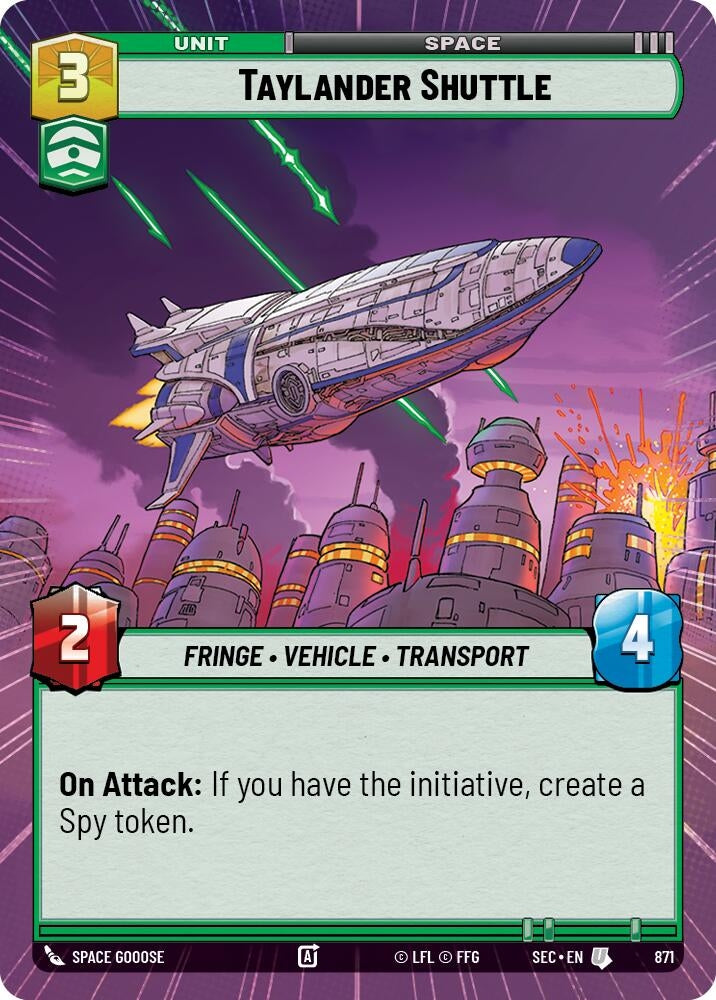 Image for Taylander Shuttle (Hyperspace Foil) (871) (Secrets of Power) - Star Wars: Unlimited