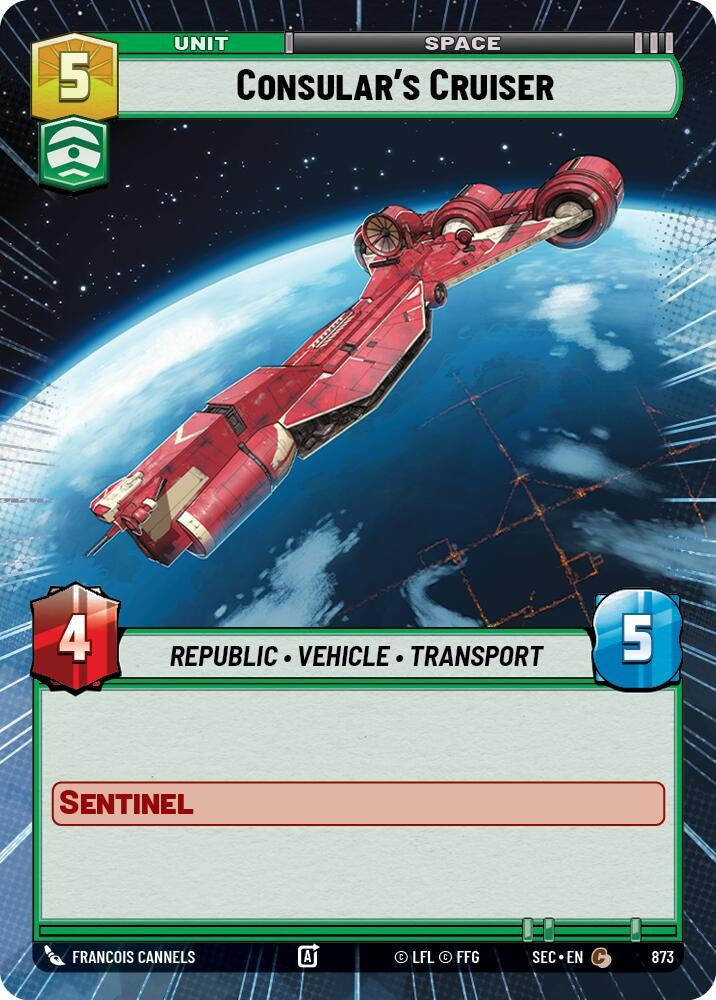 Image for Consular's Cruiser (Hyperspace Foil) (873) (Secrets of Power) - Star Wars: Unlimited