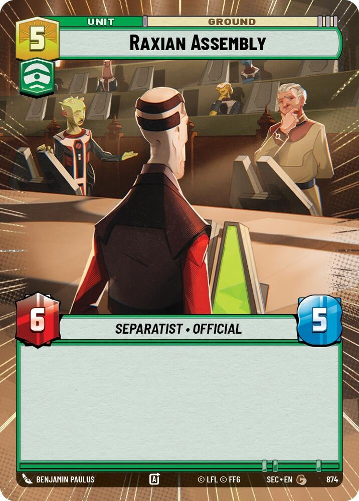 Image for Raxian Assembly (Hyperspace Foil) (874) (Secrets of Power) - Star Wars: Unlimited