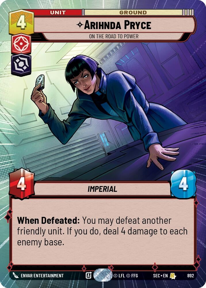 Image for Arihnda Pryce - On the Road to Power (Hyperspace Foil) (892) (Secrets of Power) - Star Wars: Unlimited