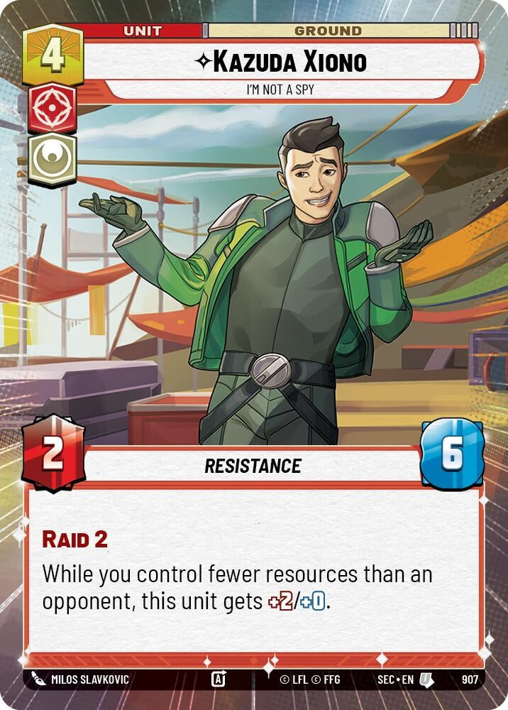 Image for Kazuda Xiono - I'm Not A Spy (Hyperspace Foil) (907) (Secrets of Power) - Star Wars: Unlimited