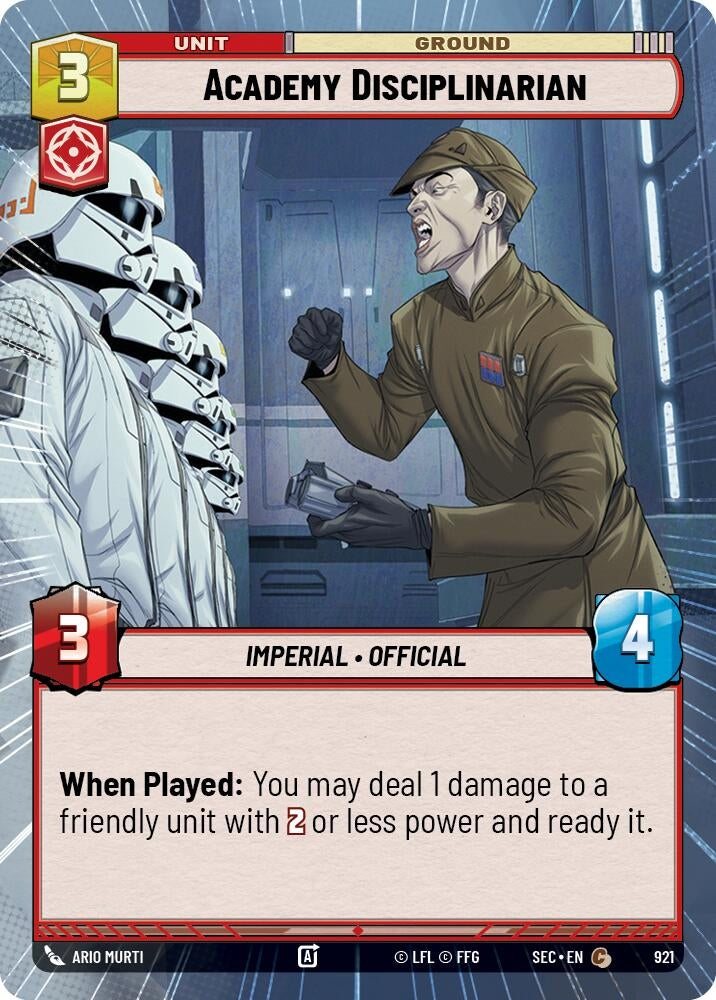 Image for Academy Disciplinarian (Hyperspace Foil) (921) (Secrets of Power) - Star Wars: Unlimited