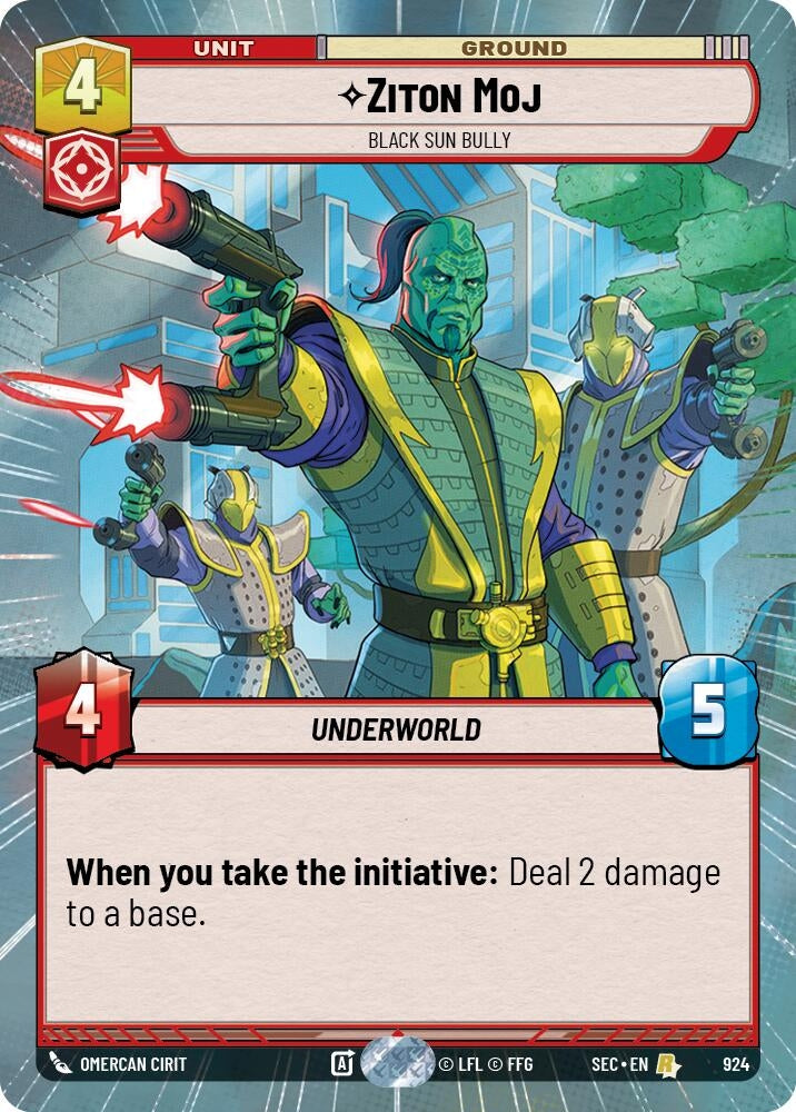 Image for Ziton Moj - Black Sun Bully (Hyperspace Foil) (924) (Secrets of Power) - Star Wars: Unlimited