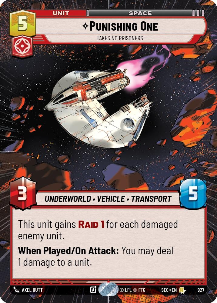 Image for Punishing One - Takes No Prisoners (Hyperspace Foil) (927) (Secrets of Power) - Star Wars: Unlimited