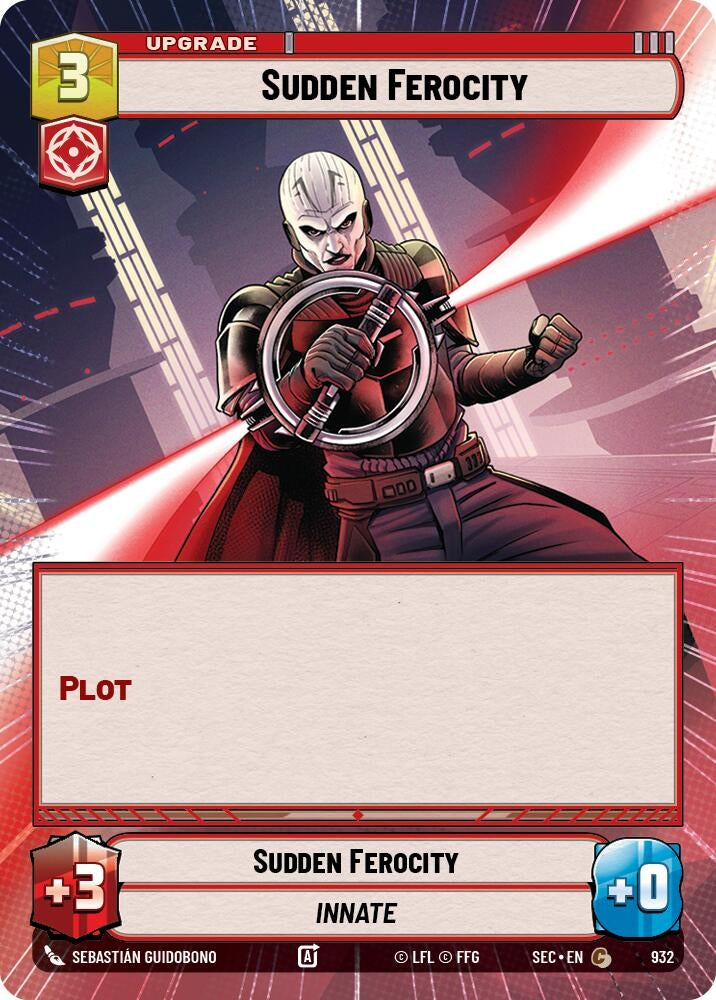 Image for Sudden Ferocity (Hyperspace Foil) (932) (Secrets of Power) - Star Wars: Unlimited