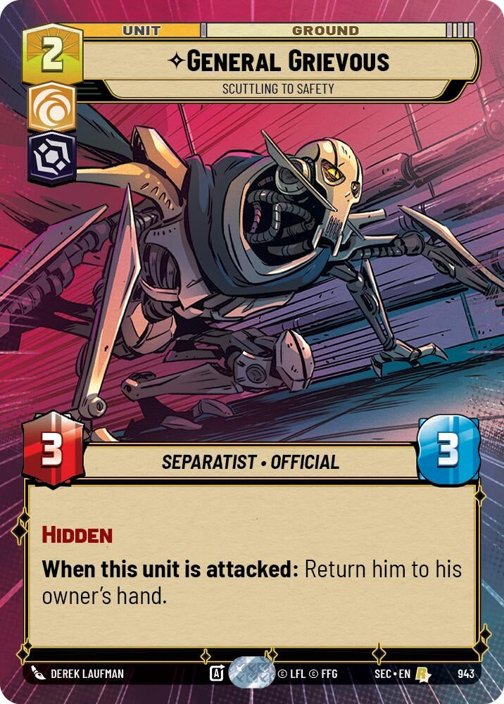 Image for General Grievous - Scuttling to Safety (Hyperspace Foil) (943) (Secrets of Power) - Star Wars: Unlimited