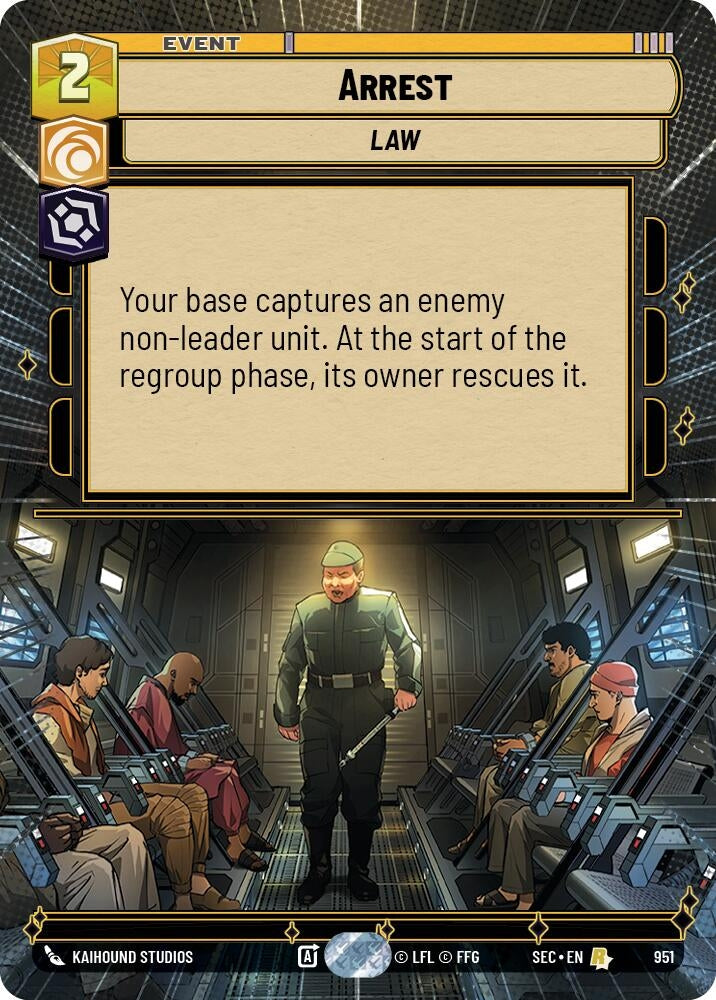 Image for Arrest (Hyperspace Foil) (951) (Secrets of Power) - Star Wars: Unlimited