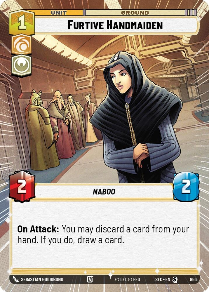 Image for Furtive Handmaiden (Hyperspace Foil) (953) (Secrets of Power) - Star Wars: Unlimited