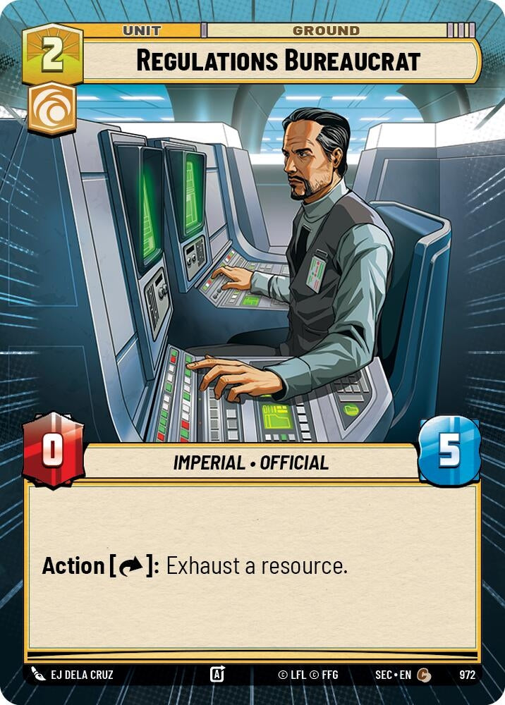 Image for Regulations Bureaucrat (Hyperspace Foil) (972) (Secrets of Power) - Star Wars: Unlimited