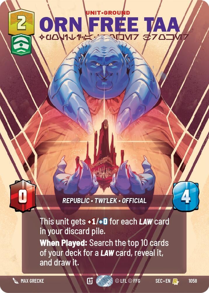 Image for Orn Free Taa - Political Power Broker (Prestige) (1058) (Secrets of Power) - Star Wars: Unlimited