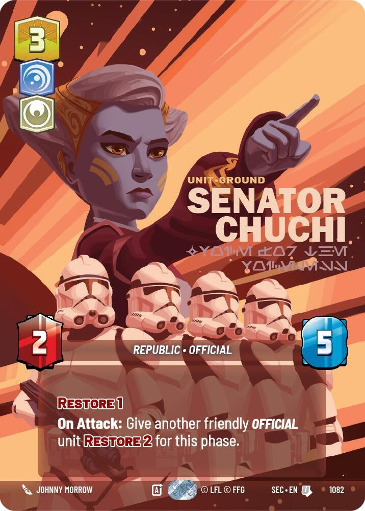 Image for Senator Chuchi - Voice for the Voiceless (Prestige Foil) (1082) (Secrets of Power) - Star Wars: Unlimited