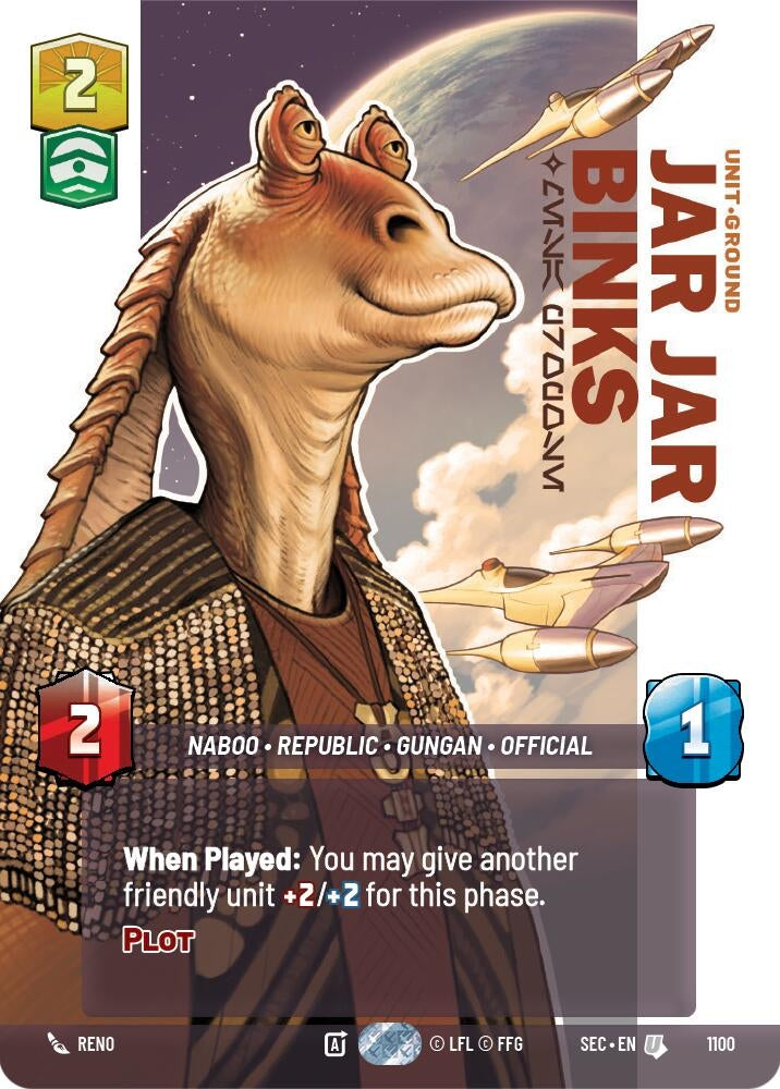Image for Jar Jar Binks - Mesa Propose (Prestige Foil) (1100) (Secrets of Power) - Star Wars: Unlimited