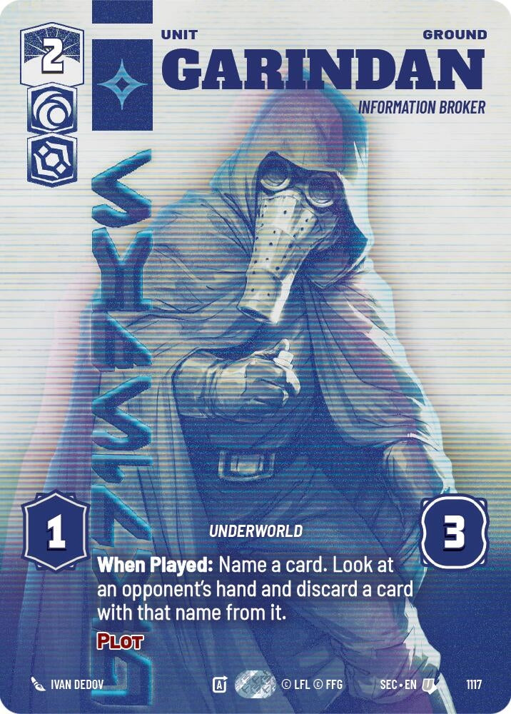 Image for Garindan - Information Broker (Prestige Foil) (1117) (Secrets of Power) - Star Wars: Unlimited