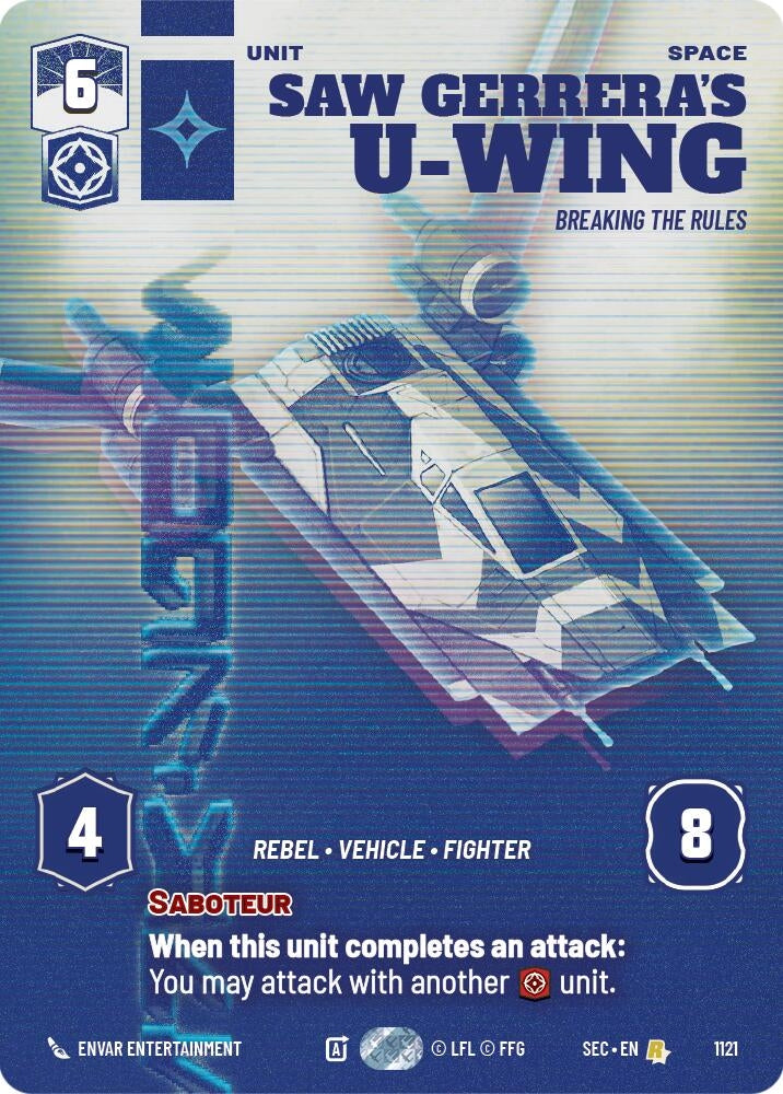 Image for Saw Gerrera's U-Wing - Breaking the Rules (Prestige Foil) (1121) (Secrets of Power) - Star Wars: Unlimited